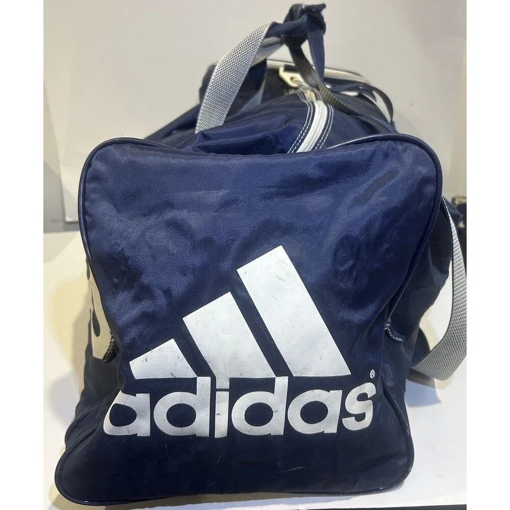 Vintage Adidas Duffel Bag Navy Blue Large Gym Travel Sports Carry On 22”